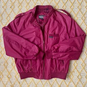 Members Only Burgundy Windbreaker Jacket - Large